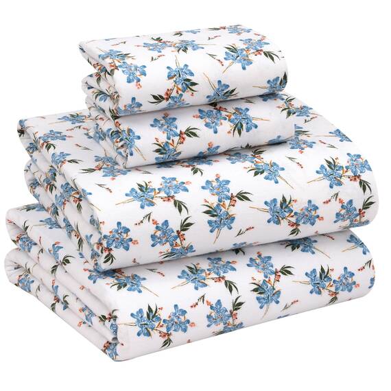 RUVANTI Flanell-Bettlaken-Sets für King-Size-Betten – 100 % Baumwolle, gebürstetes Flanell-Bettwäsche-Set – tiefe Taschen 40,6 cm (passend für bis zu 45,7 cm) – für alle Jahreszeiten atmungsaktiv und