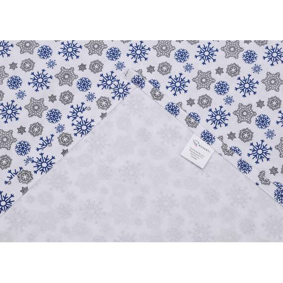 Ruvanti 4-teiliges Flanell-Bettwäsche-Set aus 100 % Baumwolle, mit Schneeflocken-Druck, tiefe Taschen, wärmend, superweich, atmungsaktiv, feuchtigkeitsableitend, Spannbetttuch, 2 Kissenbezüge