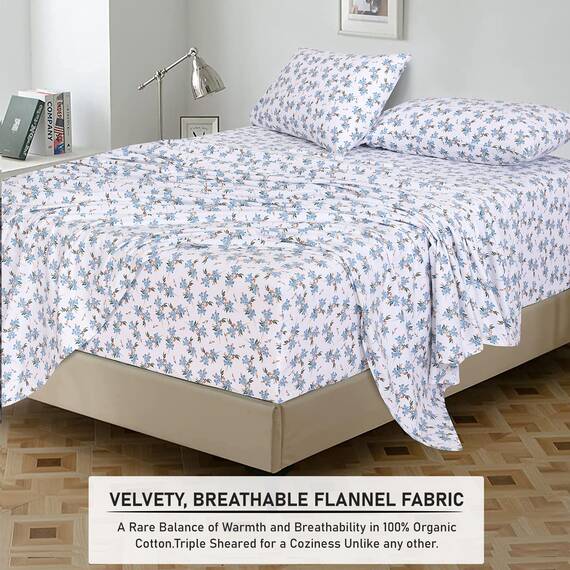 RUVANTI Flanell-Bettwäsche-Set im Einzelbett-Format – Gebürstetes Flanell-Bettwäsche-Set 100% Baumwolle – Tiefe Taschen von 40,6 cm (passt bis 45,7 cm) – Für alle