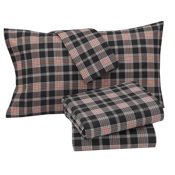 RUVANTI Flanell-Bettwäsche-Set für King-Size-Bett, 100 % Baumwolle, doppelt gebürstet, tiefe Taschen, 40,6 cm, für alle Jahreszeiten, atmungsaktiv und extra weich, warm und gemütlich, 4-teilig