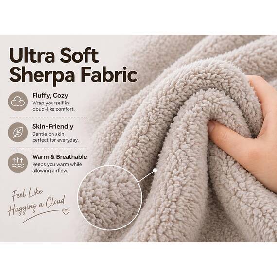 Reafort Sherpa-Kissenbezug, 53,3 x 137,2 cm, Langer Plüsch-Fleece-Kissenbezug mit Reißverschluss, ultraweich, flauschig, gemütlich, dekorativer Kissenbezug (53,3 x 137,2 cm, Taupe)