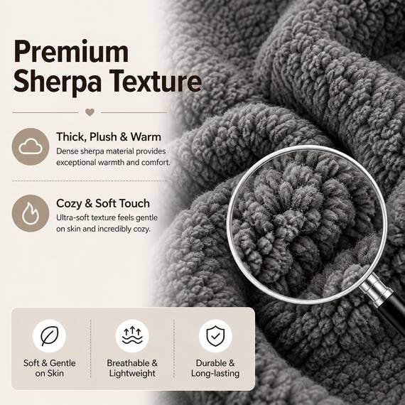 Reafort Ultraweiche Sherpa-Kissenbezüge, Standardgröße, 50,8 x 66 cm, 2 Stück, mit Reißverschluss (Anthrazit, 50,8 x 66 cm, Standard-Kissenbezug)