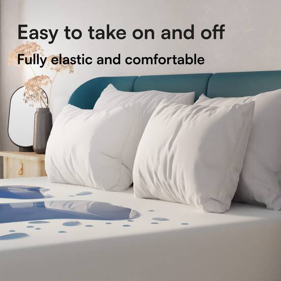 Niagara Sleep Solution Queen wasserdichte Matratzenauflagen-Schutzhülle, Tiefe Tasche, 60 x 80, atmungsaktiv, geräuschlos, 8–20 Zoll, Bett, glattes Jersey, Matratzenauflagen-Abdeckung