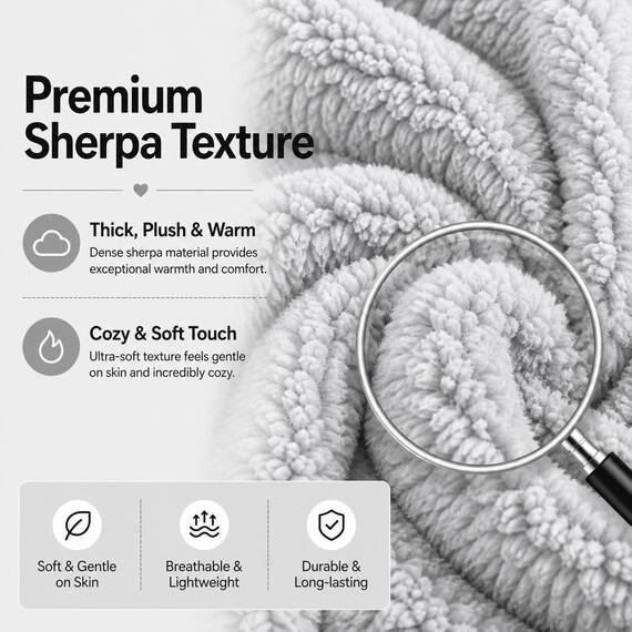 Reafort Ultra Soft Sherpa Körper-Kissen Cover/Case mit Reißverschluss Silber-Grau 21 "X54