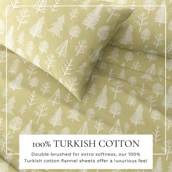 Great Bay Home Cal King Winter Lodge Flanell-Bettlaken-Set, 100 % türkische Baumwolle, tiefe Tasche, weiche Bettlaken