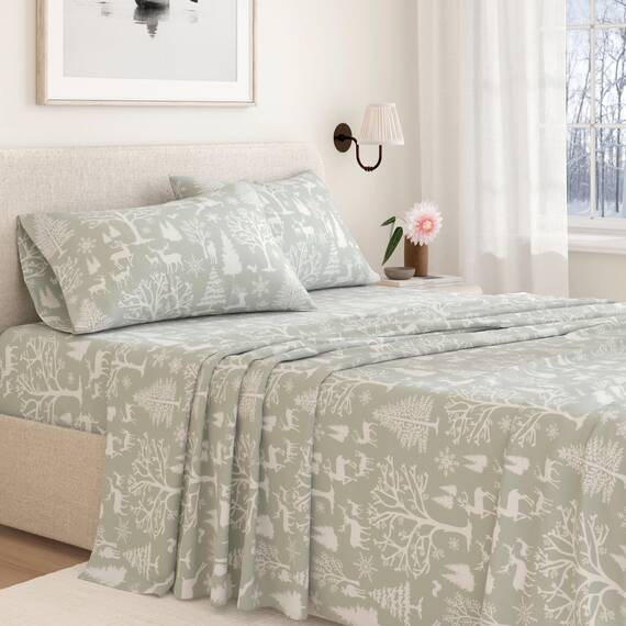 Great Bay Home 3-teiliges Flanell-Bettwäsche-Set für Doppelbett, 100% türkische Baumwolle, Bedruckt, Bettlaken und Kissenbezüge, doppelt gebürstetes Flanell-Bettwäsche-Set (Doppelbett, verzaubertes