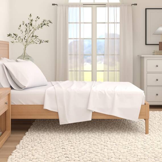 Great Bay Home Bettlaken aus 100% türkischer Baumwolle, extra weich, warm, gemütlich, schwer, luxuriöse Winter-Bettlaken mit tiefen Taschen, einfarbig, Kingsize, Winterweiß