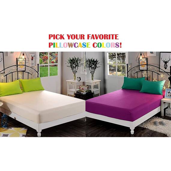 Elegant Comfort 1500 Premium Spannbettlaken, ultraweich, 46–61 cm, extra Tiefe Tasche, Einzelbett-Spannbetttuch für hohe Matratze, knitterfrei, mit Aufbewahrungstaschen, Twin/Twin XL, Burgunderrot