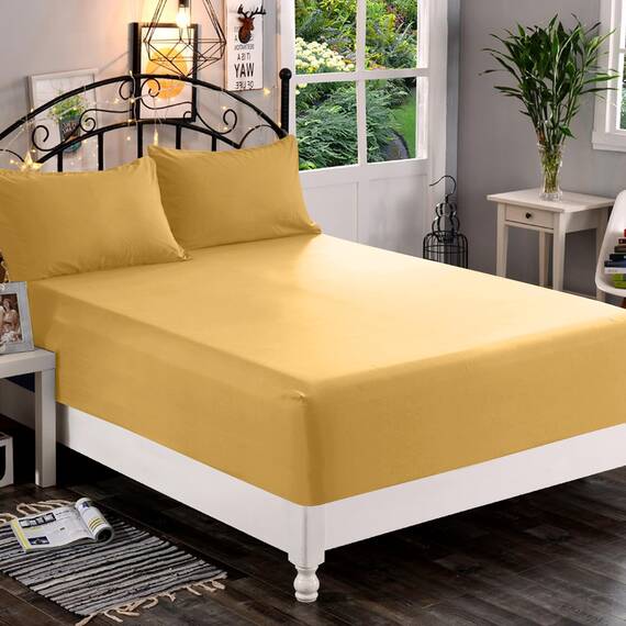 Elegant Comfort, Spannbettlaken, Fadenzahl 1500, ultraweich, 46–61 cm, extra Tiefe Spannhöhe, Einzelbett-Spannbetttuch für hohe Matratze, knitterfrei, mit Aufbewahrungstaschen, California King,
