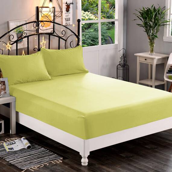 Elegant Comfort, 1-teiliges Spannbetttuch, Fadenzahl 1500, weiche Mikrofaser, Tiefe Tasche bis zu 40,6 cm, Knitter- und lichtbeständig, Twin/Twin XL, Grün (Pistachio)
