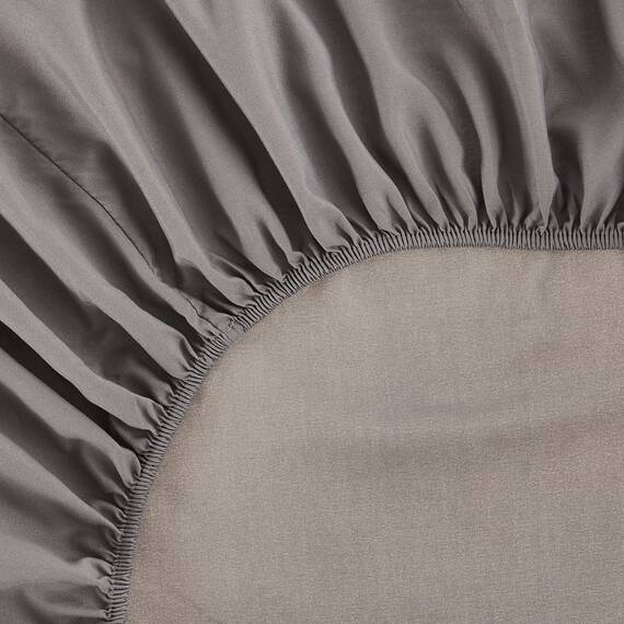Elegant Comfort, 1-teiliges Spannbetttuch, Fadenzahl 1500, weiche Mikrofaser, Tiefe Tasche bis zu 40,6 cm, Knitter- und lichtbeständig, Doppelbett, Grau
