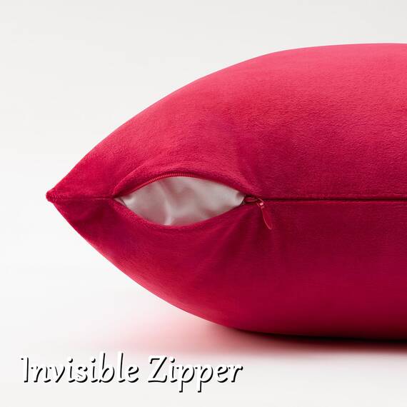 GIGIZAZA Dekorative Kissenbezüge für Sofa, Bett, Samt, Rot, 2 Stück