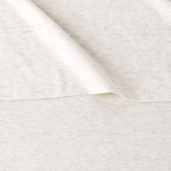 Amazon Basics 4 Stück Bettlaken-Set aus Jersey, für Doppelbetten Full, Haferbeige, Einfarbig