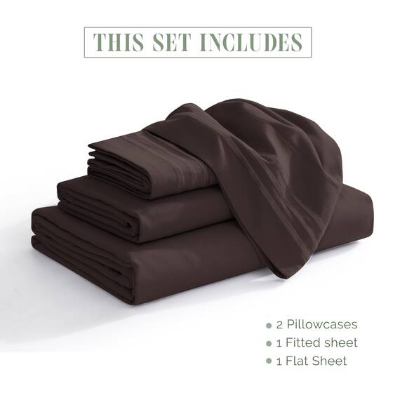 Elegant Comfort 4-teiliges Bettwäsche-Set, luxuriöse Bettwäsche aus 1500 Premium-Mikrofaser, Hotelqualität, rundum elastisch, 45,7 - 61 cm tiefes Spannbetttuch, extra tiefe Bettlaken, Kingsize, Braun