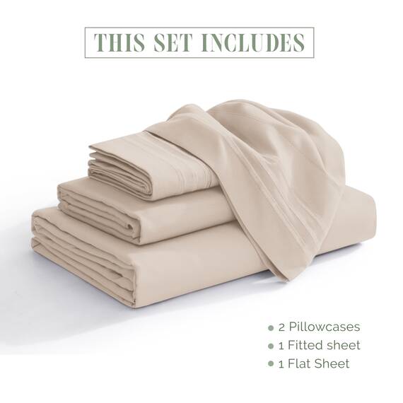 Elegant Comfort 4-teiliges Bettlaken-Set, luxuriöse Bettwäsche aus 1500 Premium-Mikrofaser, Hotelqualität, rundum elastisch, 45,7 - 61 cm tiefes Spannbetttuch, extra tiefe Bettlaken, Queen-Size-Bett,