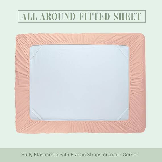 Elegant Comfort Luxus-Bettwäsche-Set, 4-teilig, 1500, hochwertige Mikrofaser, Rundumgummi, 45,7 - 61 cm tiefes Spannbetttuch, extra tiefe Bettlaken, Queensize, Blush Pink