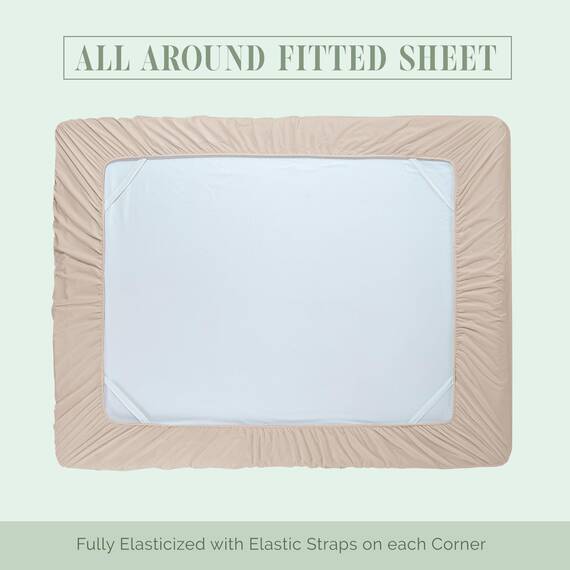 Elegant Comfort 4-teiliges Bettlaken-Set, luxuriöse Bettwäsche, 1500, hochwertige Mikrofaser, Rundumgummi, 45,7-61 cm tiefes Spannbetttuch, extra Tiefe Bettlaken, Twin/Twin XL, cremebeige