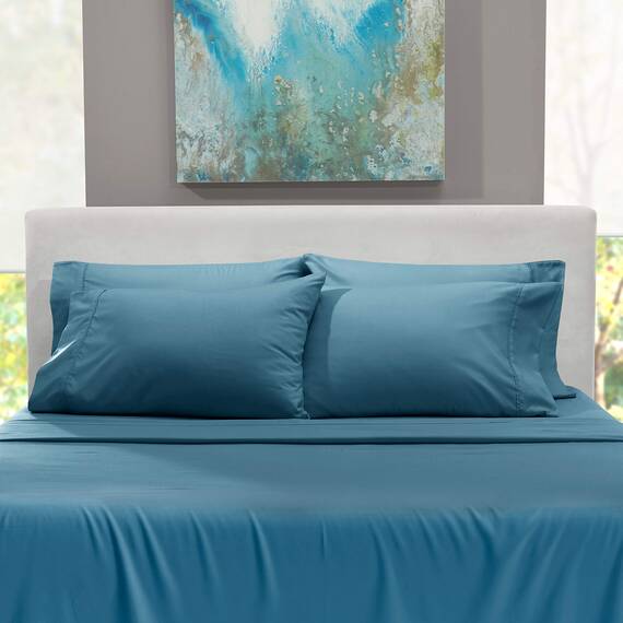 Hearth & Harbor Bettwäsche-Set, Twin XL, extra Tiefe Bettlaken – passend für Matratzen mit Einer Tiefe von 45,7–61 cm – 4-teiliges Set, Blau (Blue Heaven)