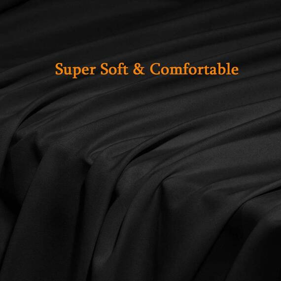 SONORO KATE Bettlaken-Set, superweiche Mikrofaser, Fadenzahl 1800, luxuriös, ägyptische Bettlaken, passend für 45.7 - 61 cm tiefe Taschenmatratze, 4-teilig (schwarz, Twin XL)