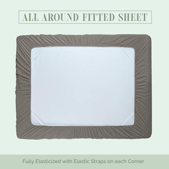 Elegant Comfort 4-teiliges Bettlaken-Set, luxuriöse Bettwäsche 1500, hochwertige Mikrofaser, rundum elastisch, 45,7-61 cm tiefes Spannbetttuch, extra Tiefe Bettlaken, Full, Grau