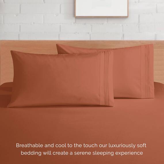 Elegant Comfort 4-teiliges Bettwäsche-Set, luxuriöse Bettwäsche aus 1500 Premium-Mikrofaser, Hotelqualität, rundum elastisch, 45,7-61 cm tiefes Spannbetttuch, extra Tiefe Bettlaken, Kingsize,