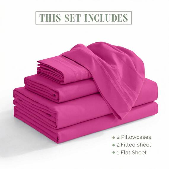 Elegant Comfort Luxuriöses Bettlaken-Set, 5-teilig, Luxus-Bettwäsche, 1500 Premium-Hotelqualität, Mikrofaser, knitterfrei, kühl und atmungsaktiv, einfache elastische Passform, geteiltes Kingsize-Bett,