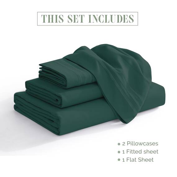 Elegant Comfort 4-teiliges Bettwäsche-Set, luxuriöse Bettwäsche aus 1500 Premium-Mikrofaser, Hotelqualität, rundum elastisch, 45,7 - 61 cm tiefes Spannbetttuch, extra tiefe Bettlaken, Kingsize,