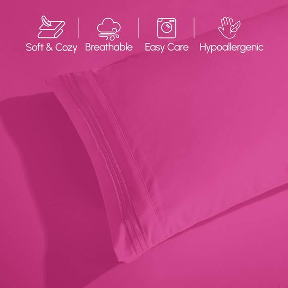 Elegant Comfort 4-teiliges Bettwäsche-Set, luxuriöse Bettwäsche aus 1500 Premium-Mikrofaser, Hotelqualität, rundum elastisch, 45,7-61 cm tiefes Spannbetttuch, extra Tiefe Bettlaken, Queen-Size-Bett,