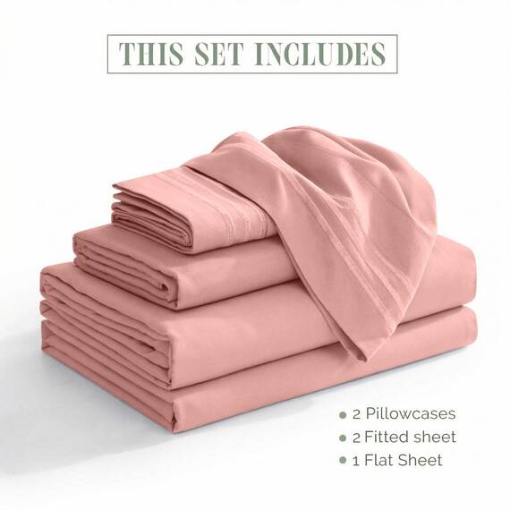 Elegant Comfort Luxuriöses 5-teiliges Bettwäsche-Set – Luxus-Bettwäsche-Set aus 1500 Premium-Mikrofaser in Hotelqualität, knitterfrei, kühl und atmungsaktiv, leicht elastisch, geteiltes Kingsize-Bett,