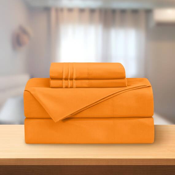 Elegant Comfort Luxuriöses 3-teiliges Bettwäsche-Set – luxuriöse Bettwäsche mit 1500 Fadenzahl, ägyptische Qualität Traditionell Full Kaki-Orange