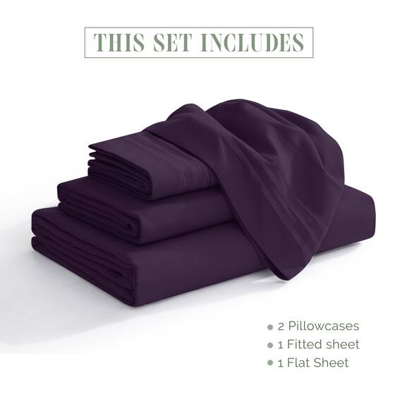 Elegant Comfort 4-teiliges Bettwäsche-Set, luxuriöse Bettwäsche aus 1500 Premium-Mikrofaser, Hotelqualität, rundum elastisch, 45,7 - 61 cm tiefes Spannbetttuch, extra tiefe Bettlaken, Kingsize,