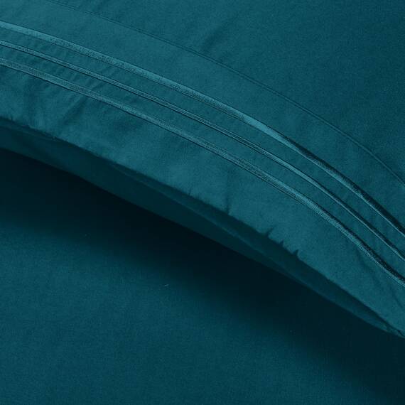 Elegant Comfort Luxus-Bettlaken-Set, 4-teilig, Fadenzahl 1500, ägyptische Qualität, Mikrofaser, knitterfrei, kühl und atmungsaktiv, einfache elastische Passform, voll, marineblaugrün