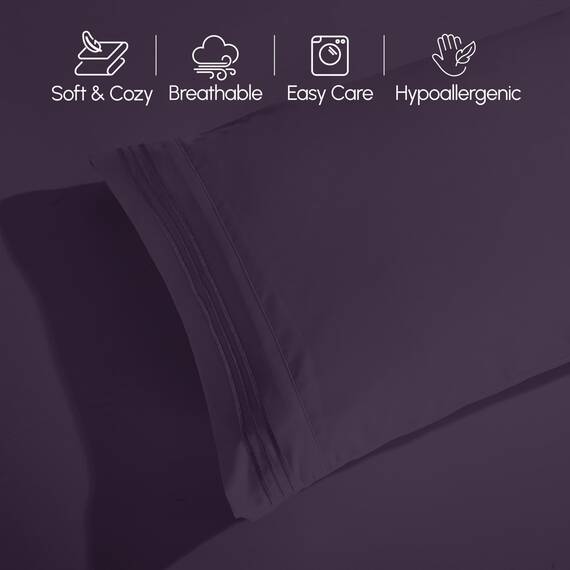 Elegant Comfort 4-teiliges Bettwäsche-Set, luxuriöse Bettwäsche aus 1500 Premium-Mikrofaser, Hotelqualität, rundum elastisch, 45,7 - 61 cm tiefes Spannbetttuch, extra tiefe Bettlaken, Queen-Size-Bett,