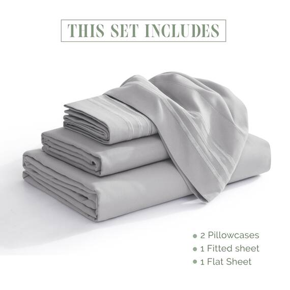Elegant Comfort 4-teiliges Bettwäsche-Set, luxuriöse Bettwäsche aus 1500 Premium-Mikrofaser, Hotelqualität, rundum elastisch, 45,7-61 cm tiefes Spannbetttuch, extra Tiefe Bettlaken, Kingsize,
