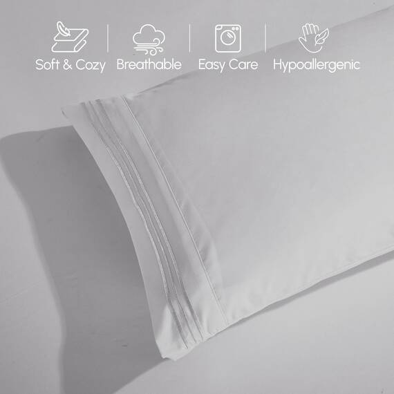 Elegant Comfort 4-teiliges Bettlaken-Set, luxuriöse Bettwäsche, 1500, hochwertige Mikrofaser, Rundumgummi, 45,7-61 cm tiefes Spannbetttuch, extra Tiefe Bettlaken, Queensize, Silbergrau