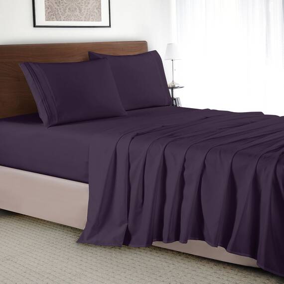 Elegant Comfort Luxuriöses 3-teiliges Bettwäsche-Set – luxuriöse Bettwäsche mit 1500 Fadenzahl, ägyptische Qualität Traditionell Full Pflaumenlila