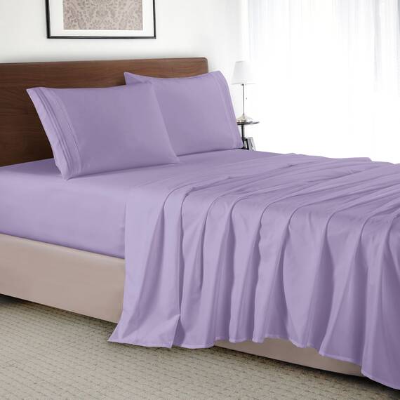 Elegant Comfort Luxuriöses 3-teiliges Bettwäsche-Set – luxuriöse Bettwäsche mit 1500 Fadenzahl, ägyptische Qualität Traditionell Full violett