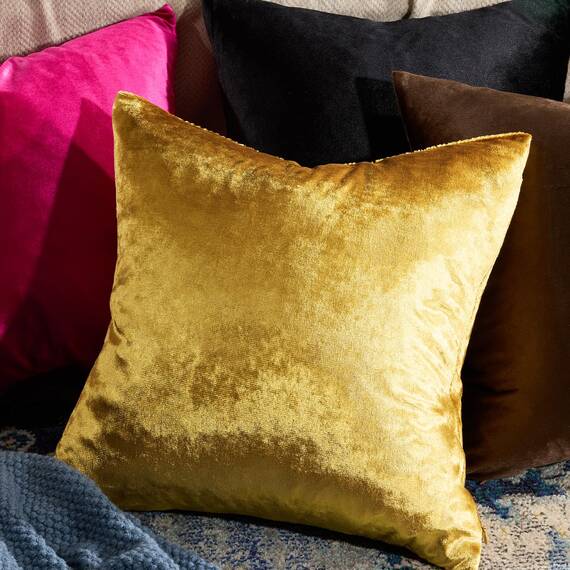 GIGIZAZA, dekorative Kissenbezüge aus Samt, für Sofa, Bett, 2 Stück, goldfarben, 50 x 50 cm