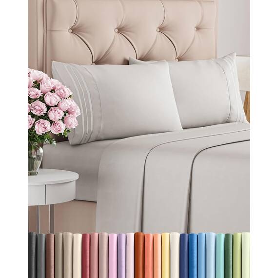 Queen-Size-Bettlaken-Set, 4-teilig, bequem, atmungsaktiv und kühlend, Hotel-Luxus-Bettwäsche für Damen, Herren, Kinder und Jugendliche, tiefe Taschen, leicht anzubringen, weich und knitterfrei,