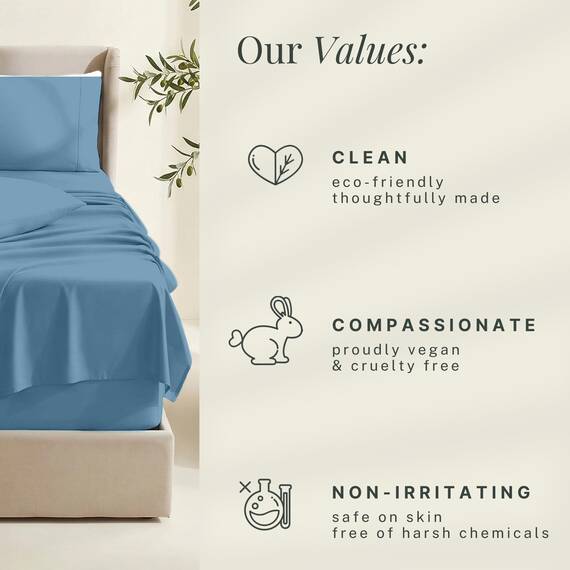 Hearth & Harbor 6 Piece Bed Sheet Set Extra Deep Pocket, Fits Mattress from 18-24 inces Depth, California King, Blue Heaven