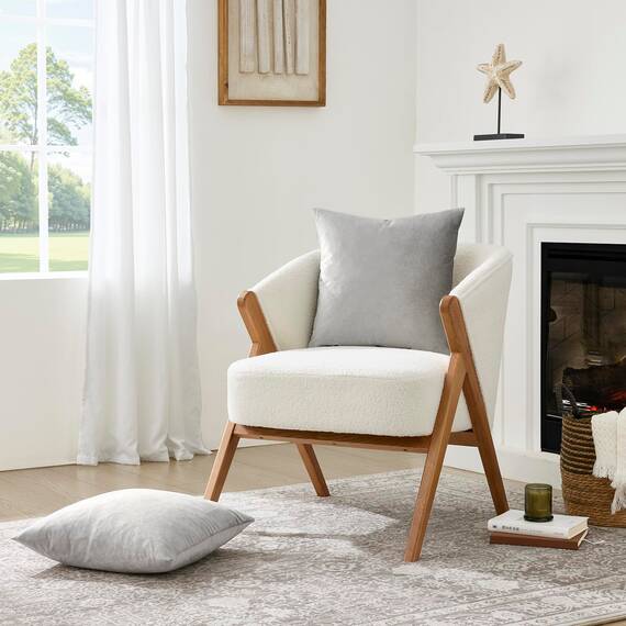 GIGIZAZA Silbergraue Samt-Kissenbezüge, quadratisch, modern, dekorative Kissen für Wohnzimmer, Couch, luxuriöse, kleine Kissenbezüge, 45,7 x 45,7 cm, 2 Stück