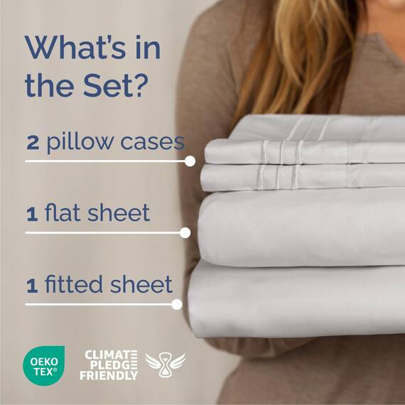 Queen-Size-Bettlaken-Set, 4-teilig, bequem, atmungsaktiv und kühlend, Hotel-Luxus-Bettwäsche für Damen, Herren, Kinder und Jugendliche, tiefe Taschen, leicht anzubringen, weich und knitterfrei,