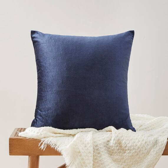 GIGIZAZA, dekorativer Kissenbezug, 2er-Set, für Sofakissen, blau, Samt, 61 x 61 cm
