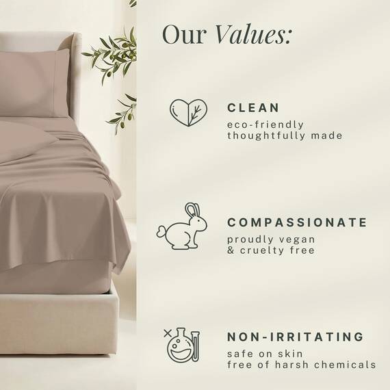 Hearth & Harbor 6 Piece Bed Sheet Set Extra Deep Pocket, Fits Mattress from 18-24 inces Depth, Split King, Taupe