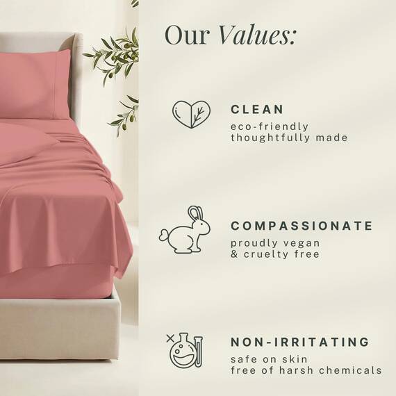 Hearth & Harbor Extra tiefes Queen-Size-Bettlaken-Set, passend für Matratzen mit Einer Tiefe von 45,7-61 cm, extra Tiefe Bettlaken, 6-teiliges Queen-Size-Bett, Misty Rose