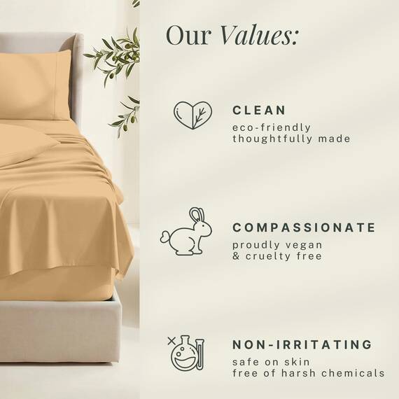 Hearth & Harbor 6 Piece Bed Sheet Set Extra Deep Pocket, Fits Mattress from 18-24 inces Depth, King, Camel