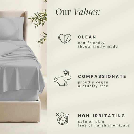 Hearth & Harbor 4 Piece Bed Sheet Set Extra Deep Pocket, Fits Mattress from 18-24 inces Depth, Twin, Silver