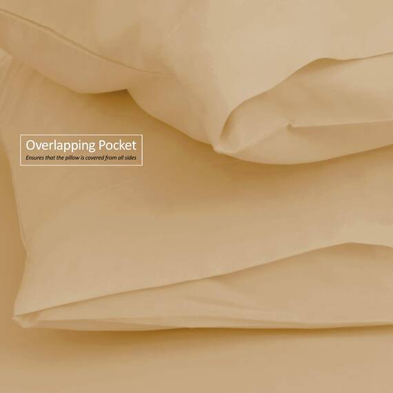 Hearth & Harbor 4 Piece Bed Sheet Set Extra Deep Pocket, Fits Mattress from 18-24 inces Depth, Twin XL, Camel