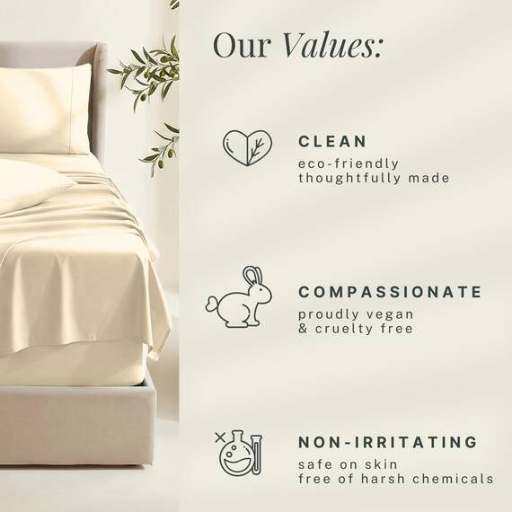 Hearth & Harbor 6 Piece Bed Sheet Set Extra Deep Pocket, Fits Mattress from 18-24 inces Depth, Queen, Cream