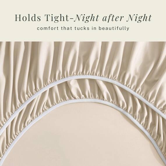 Hearth & Harbor 6 Piece Bed Sheet Set Extra Deep Pocket, Fits Mattress from 18-24 inces Depth, Queen, Cream